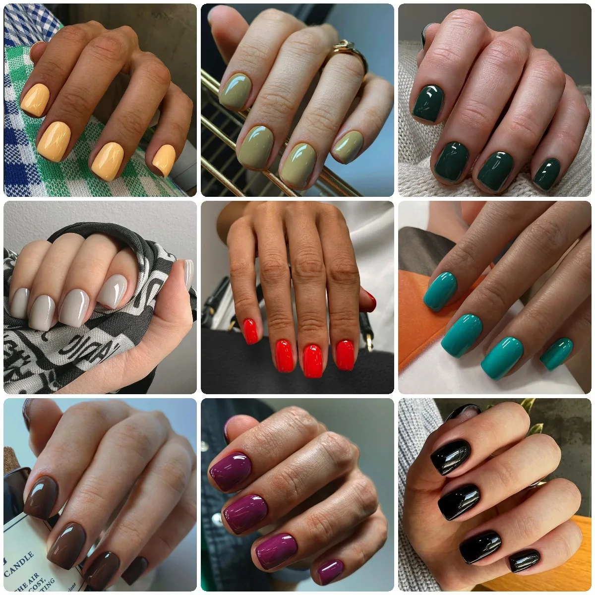 

24Pcs Fake Nails Solid Color False Nail Fashion Short Square Finished Glossy Press on Nails Full Cover Wearable Nail Accessories