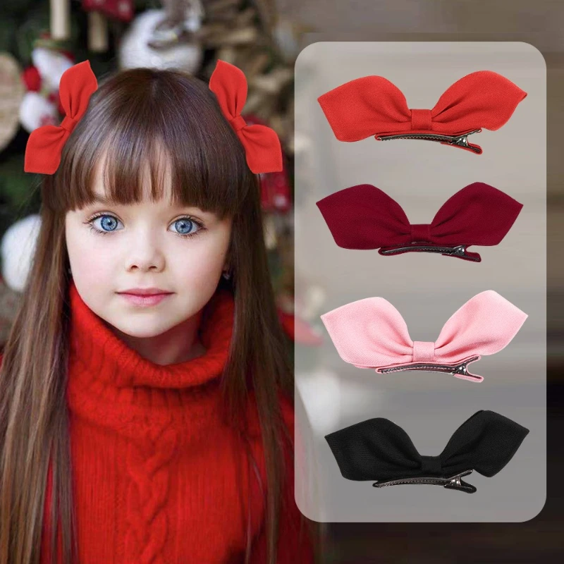 

Hot Sale Solid Color Princess Hair Clip Girl Stereotypical Bow Hairpin Cute Hairless Child Hair Accessories for Girls