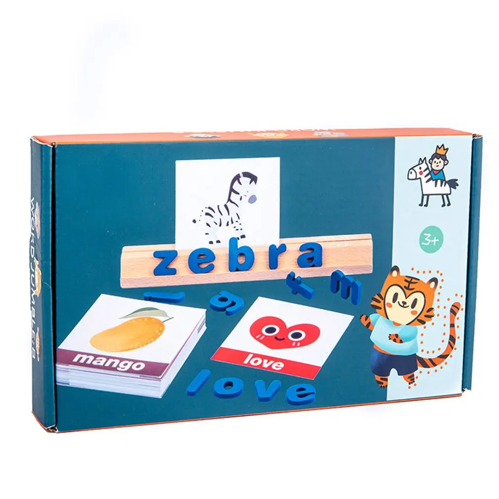 

Wooden Children's Early Education Educational Puzzle Word Game Toy Letter Matching Cognitive Word Toy Spelling Practice Toy
