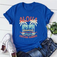 aloha t shirts surf hawaii tops gothic aesthetic clothes vacation vintage t shirts women surfing tshirt print