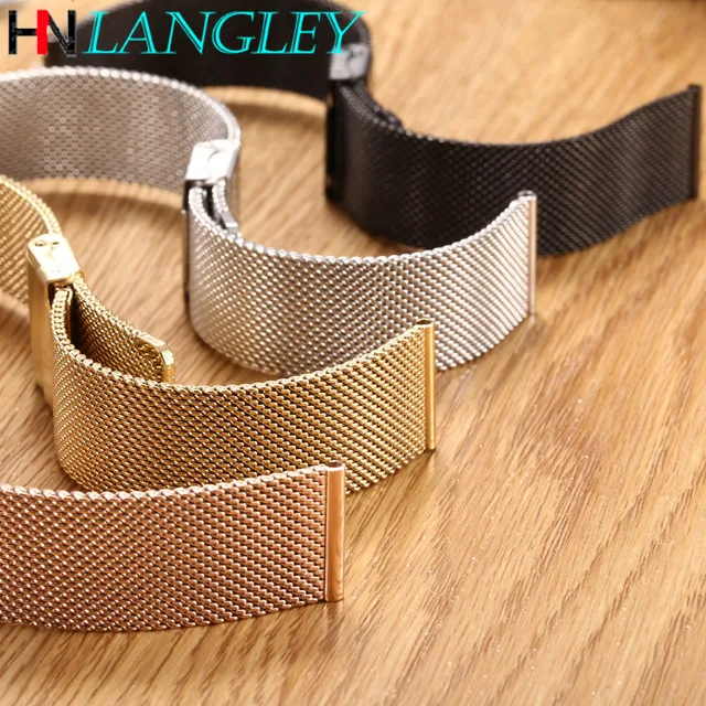 Milanese Loop 18/20/22/ 24mm Watch Band for Samsung Galaxy Watch 42mm 46mm Active 2 40mm 44mm Quick Release Mesh Woven Strap