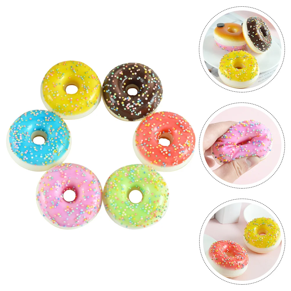 

6 Pcs Faux Donuts Models Fake Calendar Fridge Simulation Artificial Desserts Food Props Refrigerator Door Doughnut Decorative