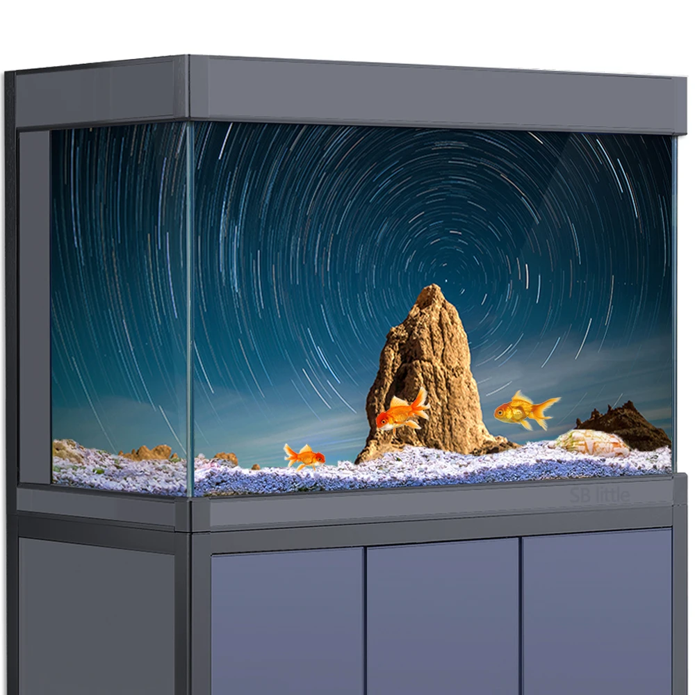 

Aquarium Background Sticker Decoration for Fish Tanks Reptile Habitat, Star Trails Night Pinnacles HD 3D Poster 5-55 Gallon