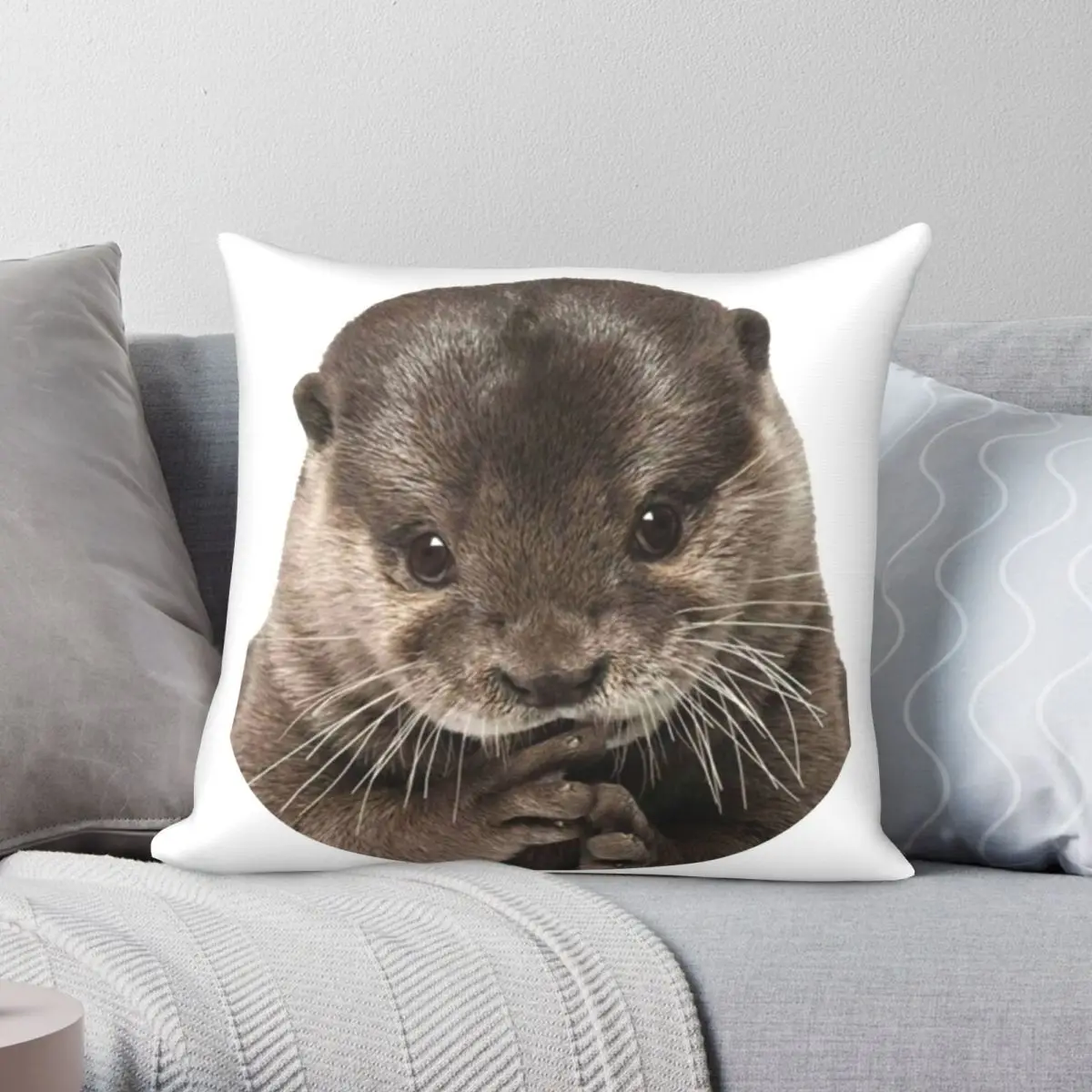 

Милая Детская квадратная наволочка с выдрой, полиэстер, лен, бархат, узор, молния, Декор, наволочка для комнаты
