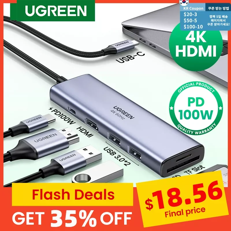 

U-G-REEN USB C HUB Type C to Multi USB 3.0 HUB HDMI Adapter Dock for MacBook Pro Huawei Mate 30 USB-C 3.1 Splitter Port Type C H