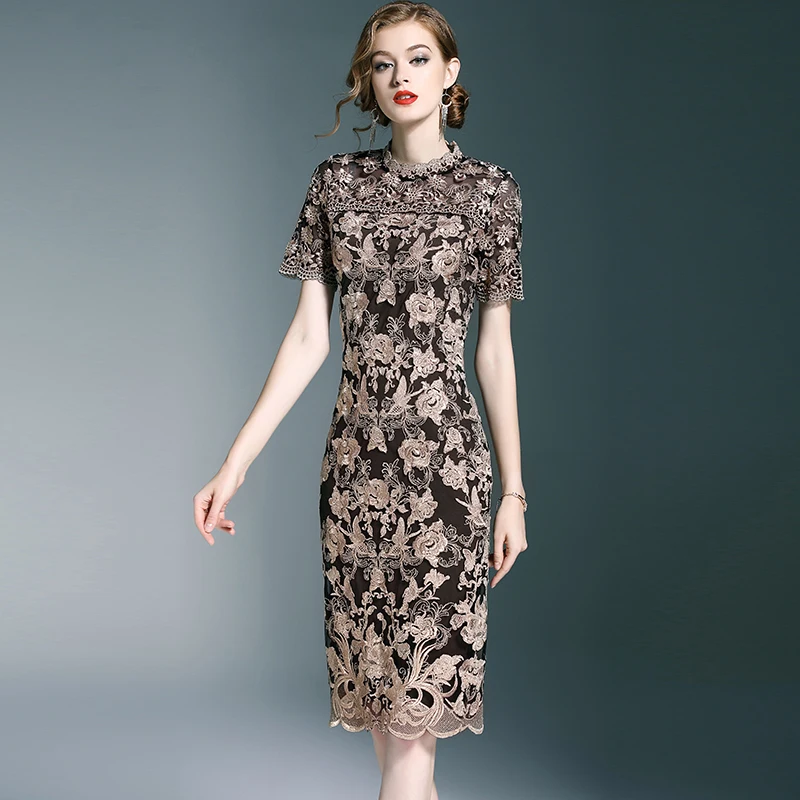 Новинка роскошный вечерний наряд средней длины для свадьбы осенне-зимнее