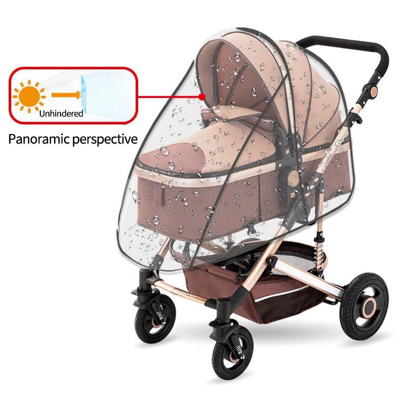 Universal Stroller Rain Cover Baby Car Weather Wind Sun Shield Transparent Breathable Trolley Umbrella Raincoat Accessories | Мать и