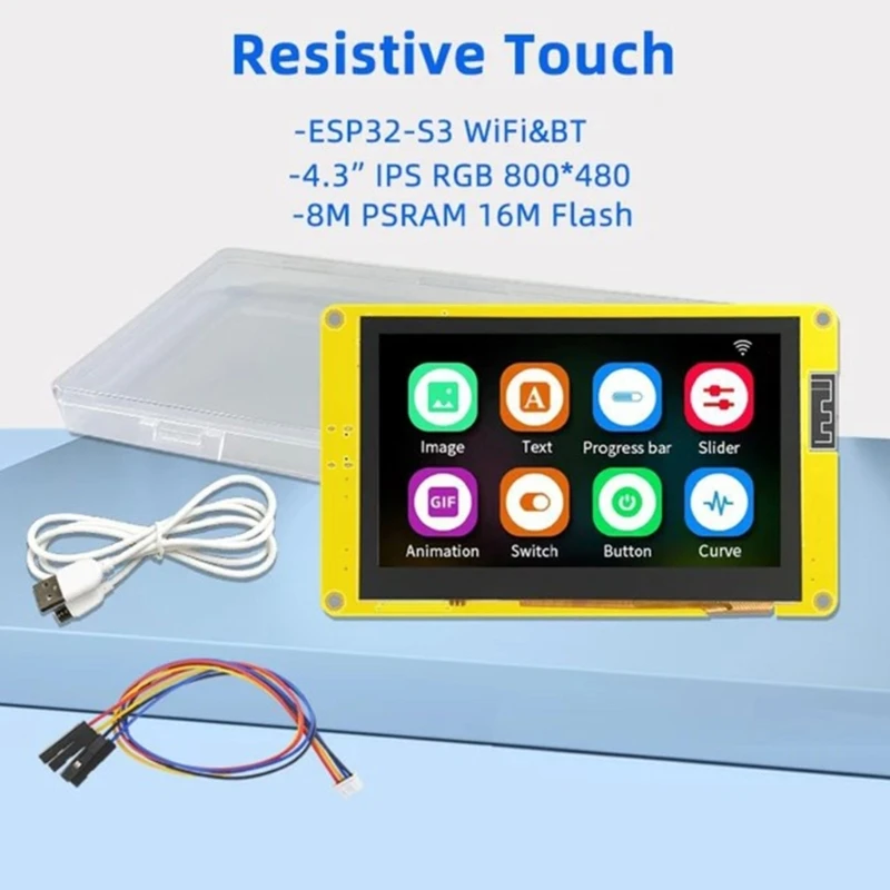 

ESP32S3 4,3-дюймовый IPS-дисплей 800x480 для LVGL HMI8M PSRAM 16M WIFI и BT4.2