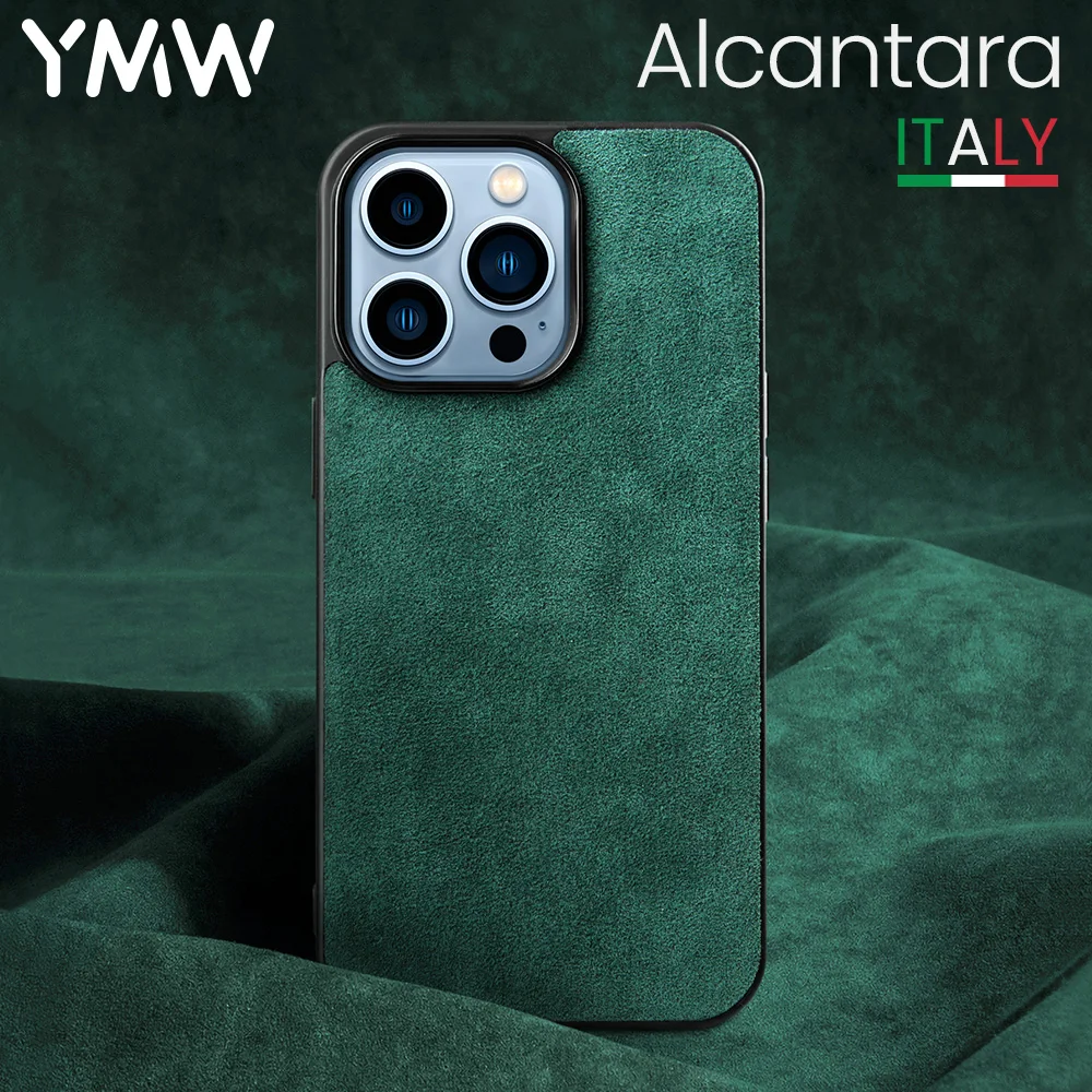 YMW Алькантара чехол для iPhone 13 Pro Max 13Pro Мини Роскошный суперкар интерьер замша кожа