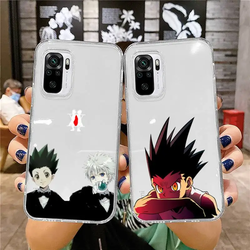 

Hunter X Hunter Anime Phone Case For Xiaomi 11 Redmi Note 10 9 8 7 pro lite T A S 10T 9A 9S 8T Pro 4G Transparent Coque Funda