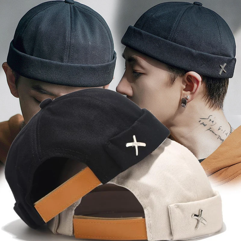 Винтажная купольная шапка для мужчин и женщин Шапка-бини в стиле дыни однотонная