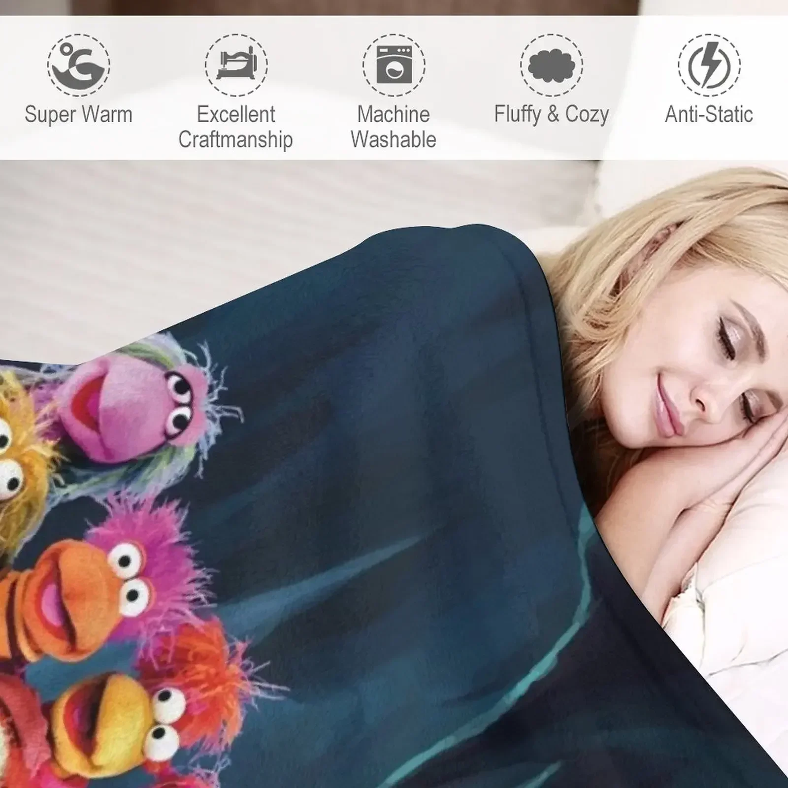 Fraggle Rock - Персонажи пещера Одеяло Роскошные летние постельные принадлежности