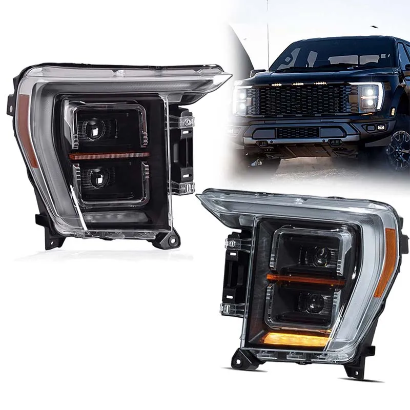 Автомобильные стайлинговые фары для Ford F150 2021 2022 2023 F-150 светодиодные линзы дневные