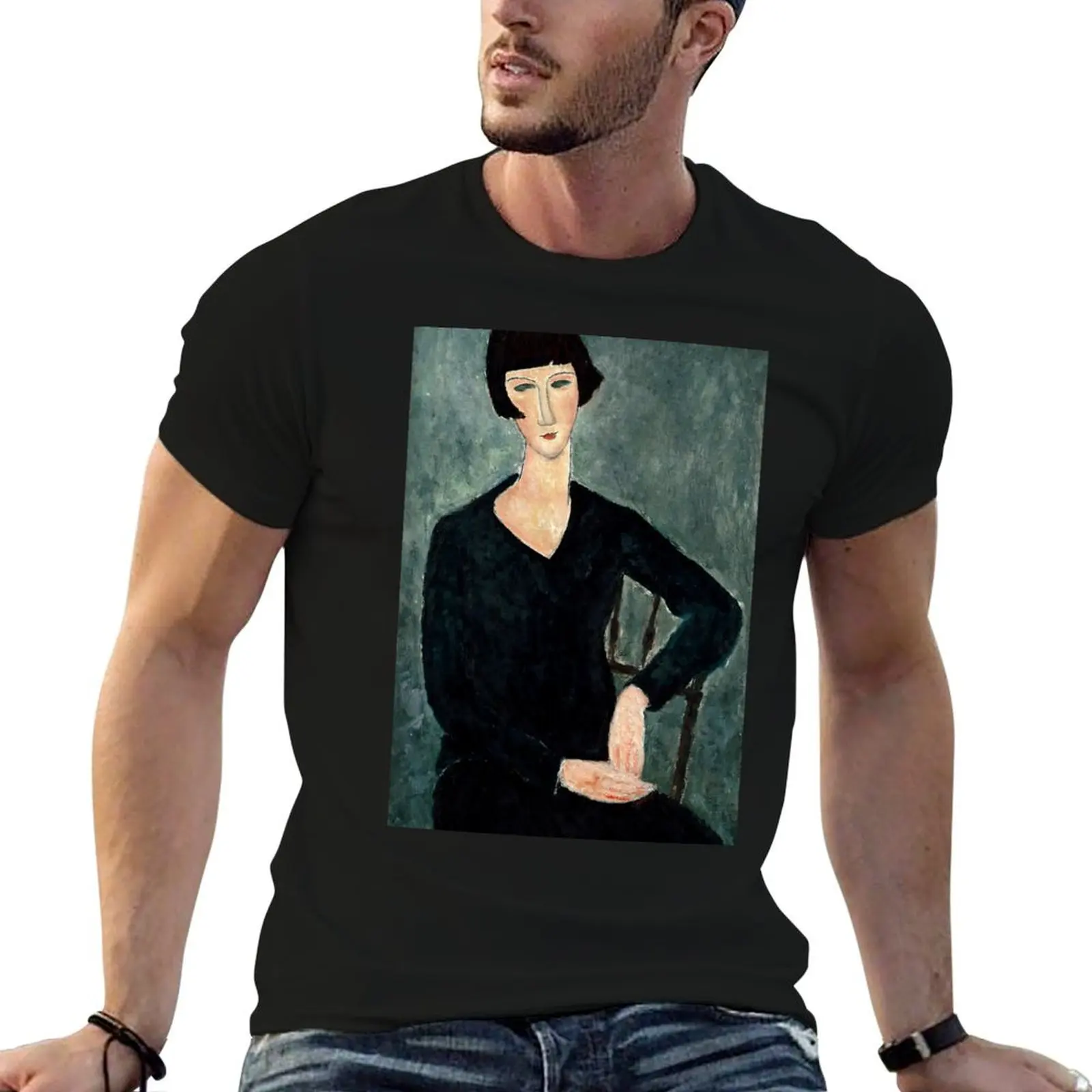 Футболка Amedeo Modigliani The Black Dress одежда больших размеров милые топы
