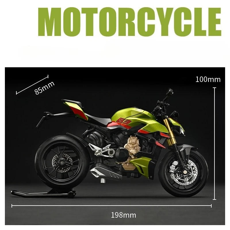 Фото Модель мотоцикла Ducati V4S из сплава, масштаб 1:12, имитационная модель, игрушка, подарок на день рождения, коллекционная миниатюра, декор для дома №4
