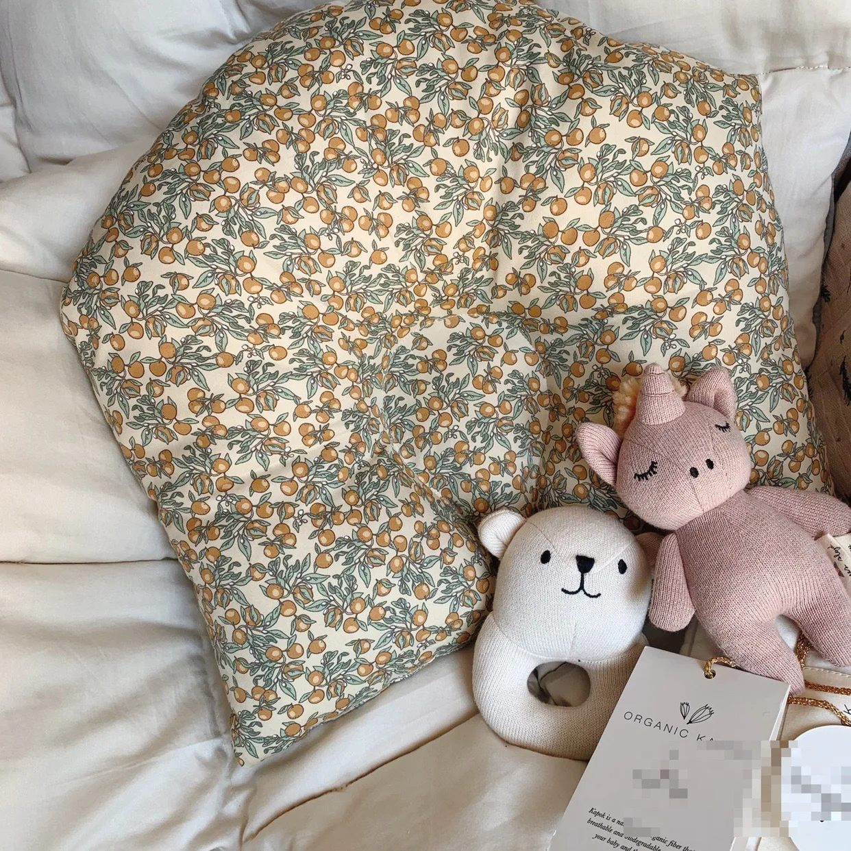 

Cotton Baby Pillow for Newborn Orange Lemon Print Infant Nursing Pillow Anti Deflection Head Bedding Baby Stuff Room Decoration