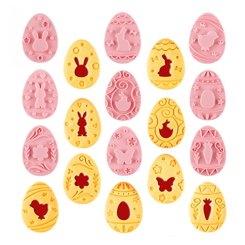 Пасхальный кролик штамп для печенья 9 шт. цветок бабочка морковь печатные