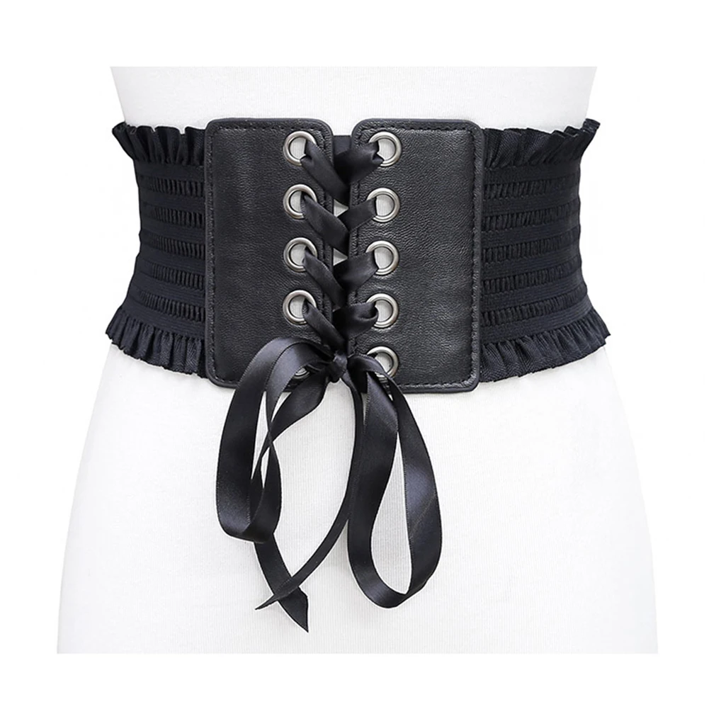 

Women Wide Corset Belt Waistband Female Elastic High Waist Bandages Girdle Belts for Coat Dress Feminin Ceinture Red Corset Belt