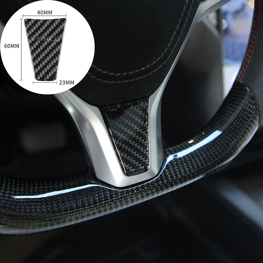 

For Tesla Car Steering Wheel Cover Sticker Fit Model X/S 2020 Accessories Carbon Fibre Sticker