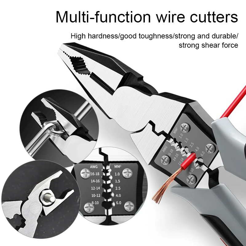 

8 inch electrician needle-nose Pliers Multifunctional Steel Wire Pliers Diagonal Pliers Cutting Tool labor-saving hand pliers
