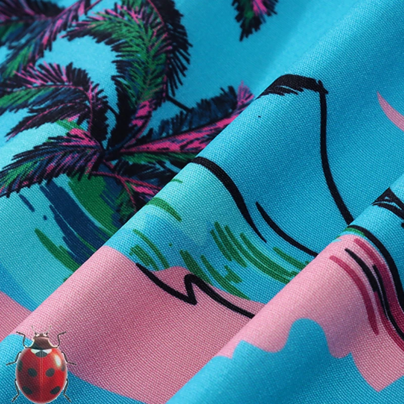Blue Hawaii Coconut Print Beach Shirt
