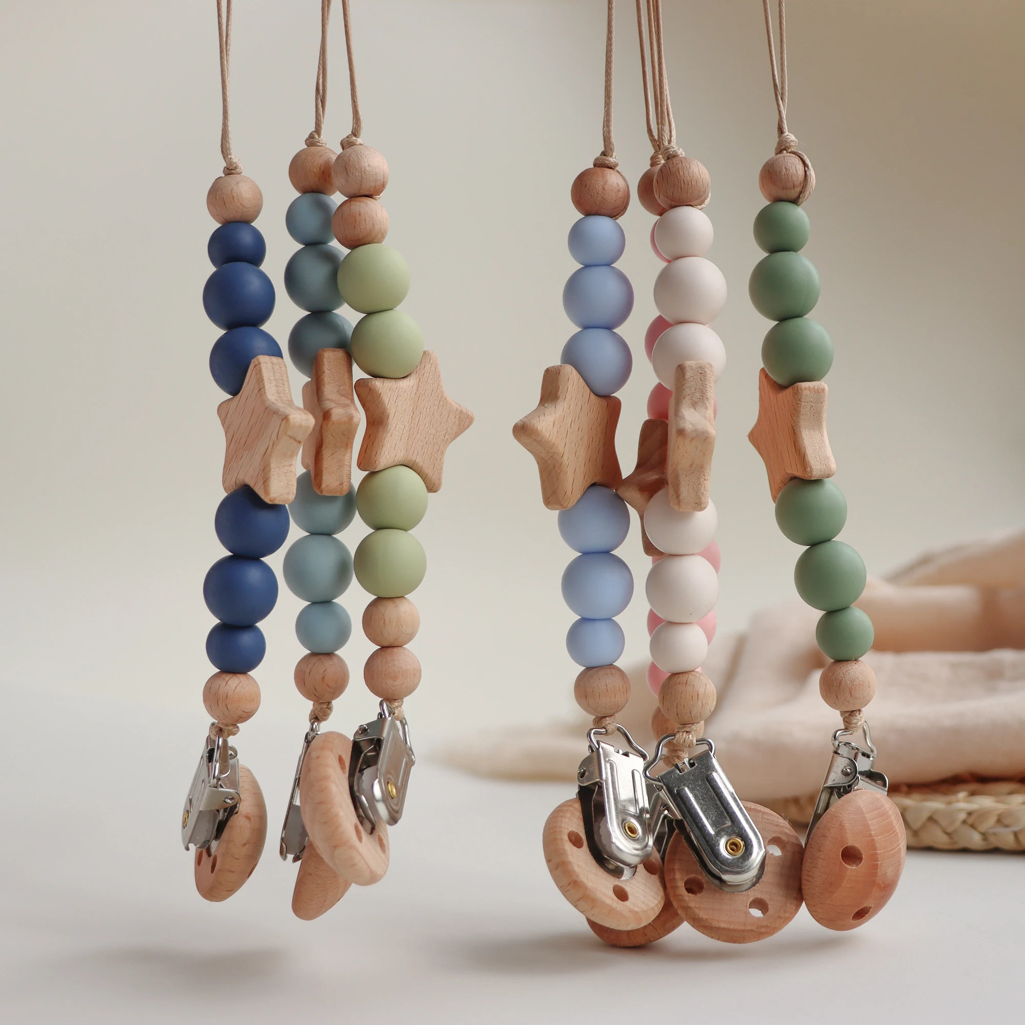 Жевательная звезда деревянные силиконовые бусины муляж Игрушка-грызунок