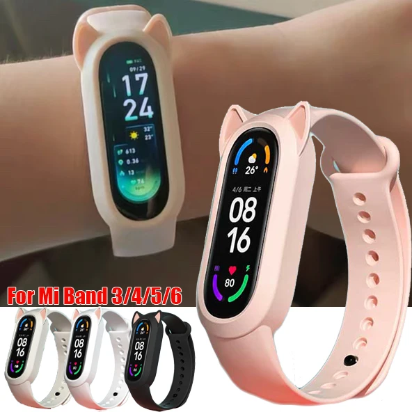 Силиконовый сменный ремешок для Xiaomi Mi Band 3/4/5/6 Универсальный милый браслет с