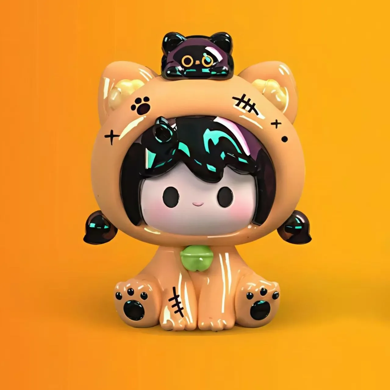 Фото Uutoy Happy Halloween Series Mini Blind Box: Оригинальная коллекционная фигурка милого кота-талисмана, игрушка, украшение для дома и рабочего стола, подарок №5