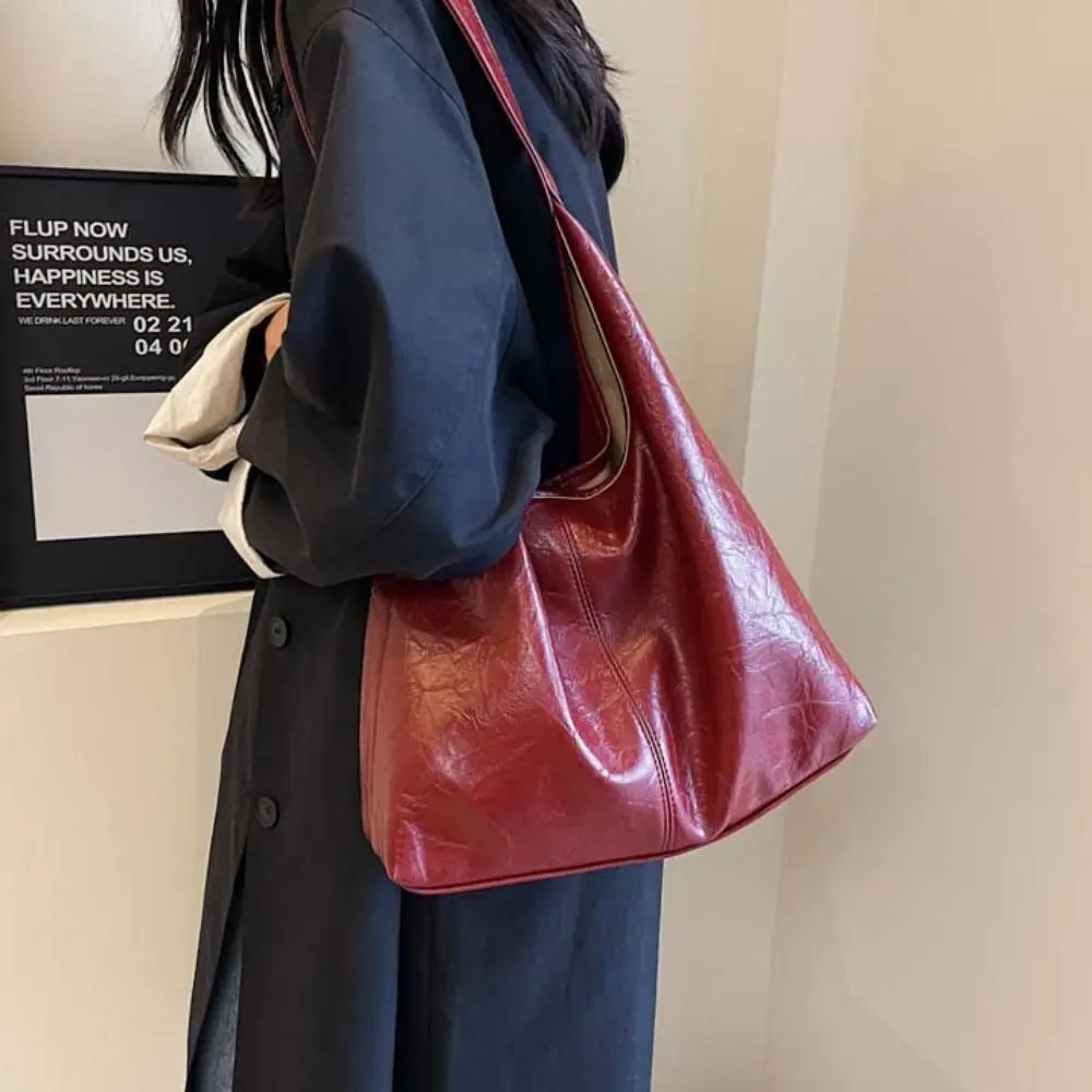 Корейский стиль мягкая сумка на плечо из искусственной кожи большая