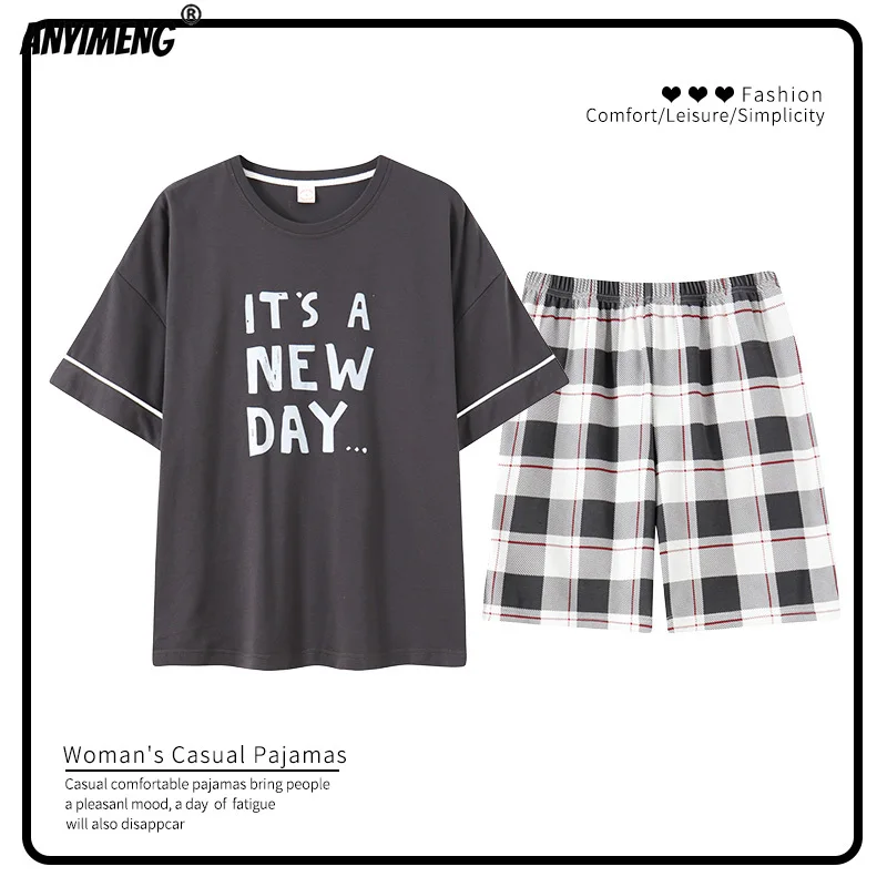 Пижамы для девочек-подростков хлопковая одежда отдыха Женский Летний милый