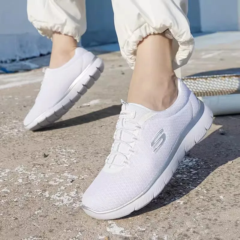 Skechers Женская спортивная обувь Летняя новая модная дышащая повседневная Легкая