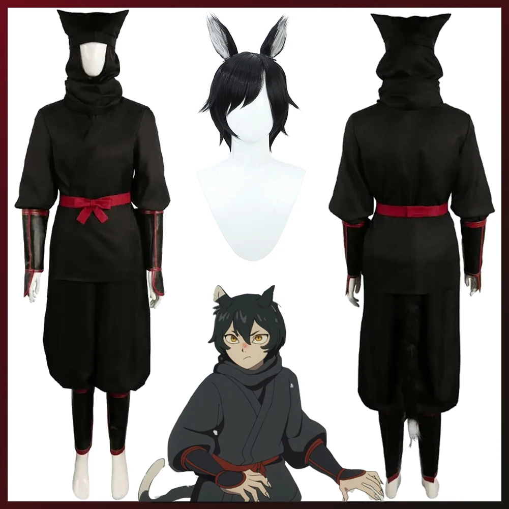 Маскировка Izutsumi косплей парик черные костюмы аниме подземелье Костюм Взрослые