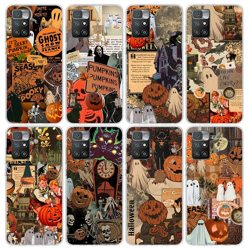 October Fall Halloween Spooky Pumpkin Чехол для телефона Xiaomi Redmi 12C 12 10A 10C 10X 10 9A 9C 9T 9 8A 8 7A 7 6A 6 Pro K70 K60 K4