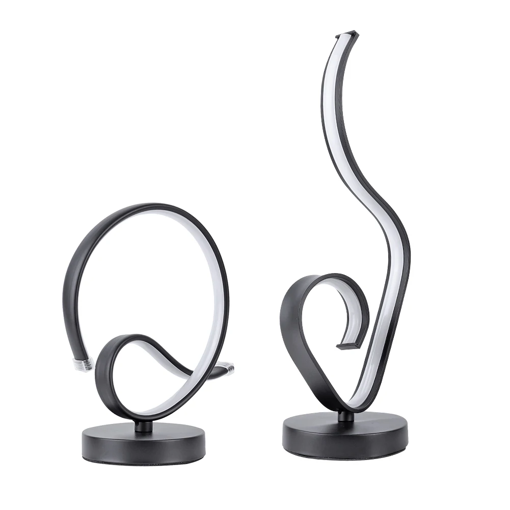 

Modern Spiral LED Table Lamp Metal Bedroom Bedside Desk Lights Home Living Study Room Eye Protection Reading Night Lighting