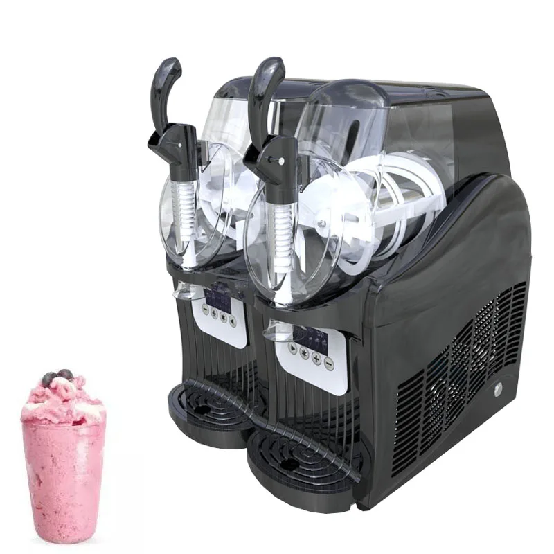 

Commercial 2 Tank Frozen Drink Slush Slushy Making Machine Smoothie Maker Electric Snow melting machine