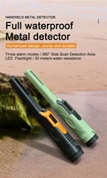 handheld metal detector 360 degree search pinpoint metal finder ip68 waterproof hand held with bracelet