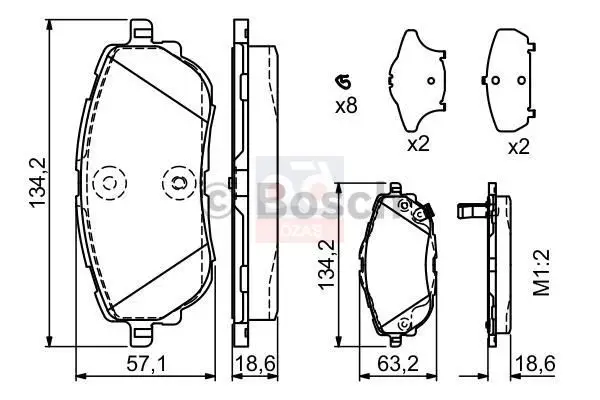 

986494676 для тормозной колодки на 13 COROLLA-AURIS