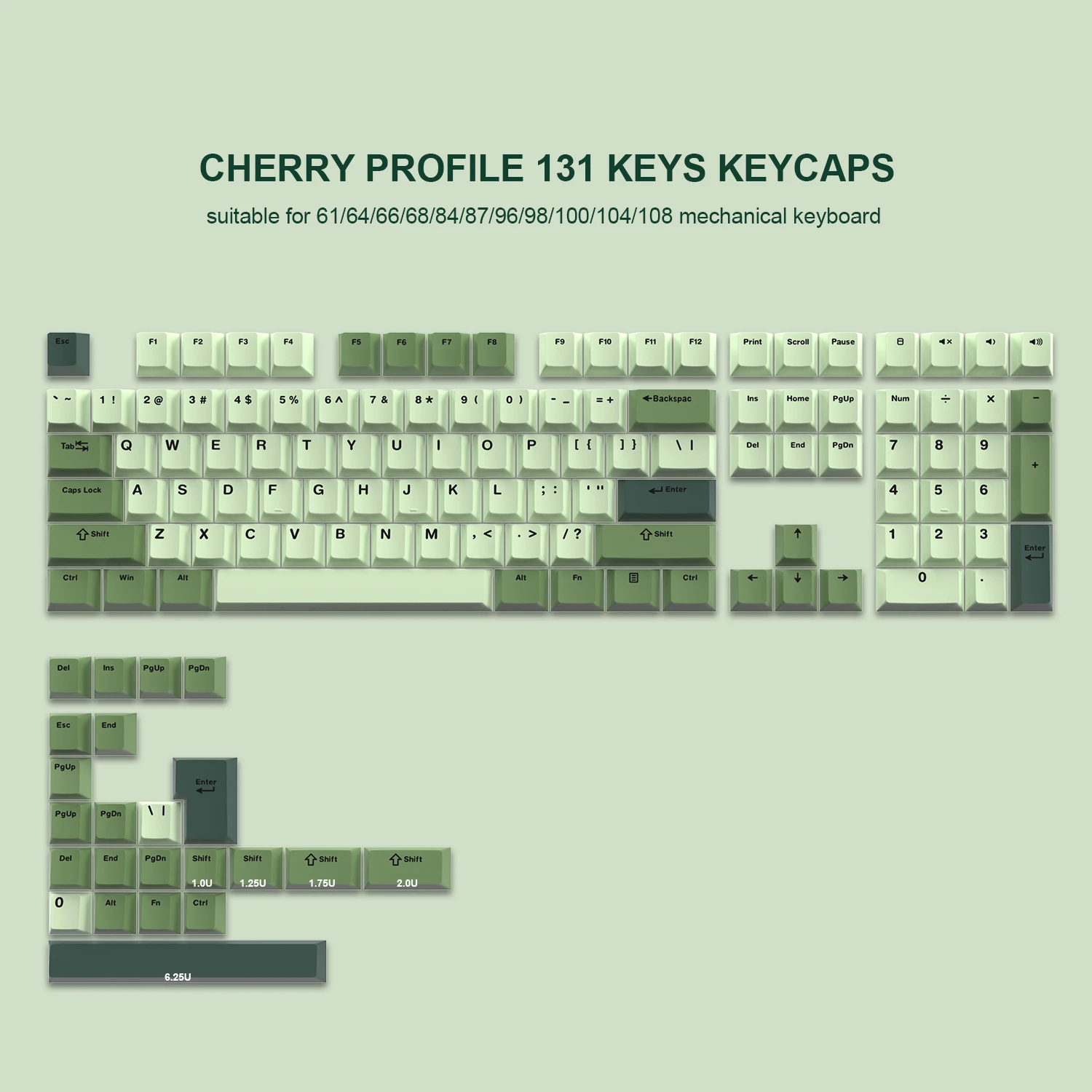 

Custom Double Shot PBT Keycaps 131 Keys Cherry Profile Keycaps for 60% 65% 75% 100% Cherry Gateron MX Switches Gamer Keyboards