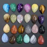 selling wholesale assorted natural stone teardrop water droplets cab cabochon beads diy jewelry accessories 12pcs free shipping