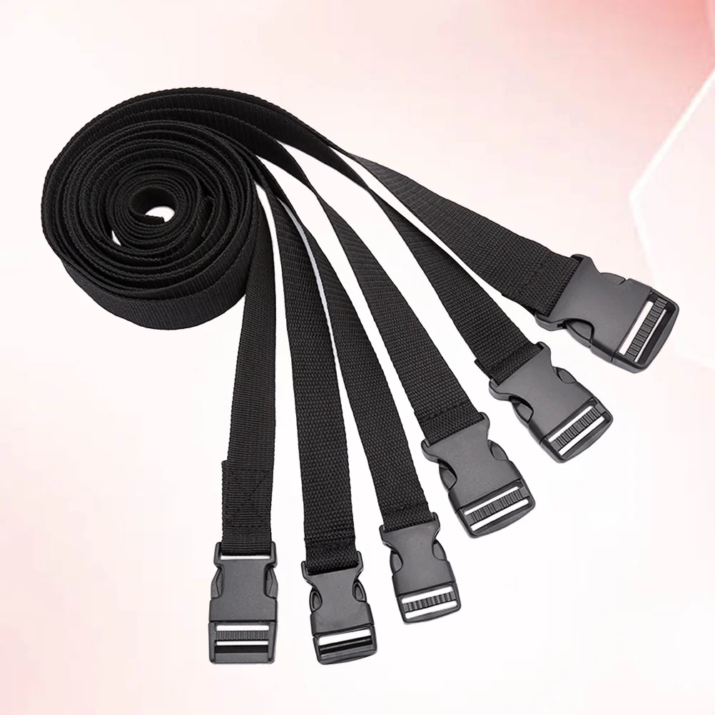 

10PCS Black Release Buckle Practical Durable Luggage Straps for Suitcase Luggage Bag