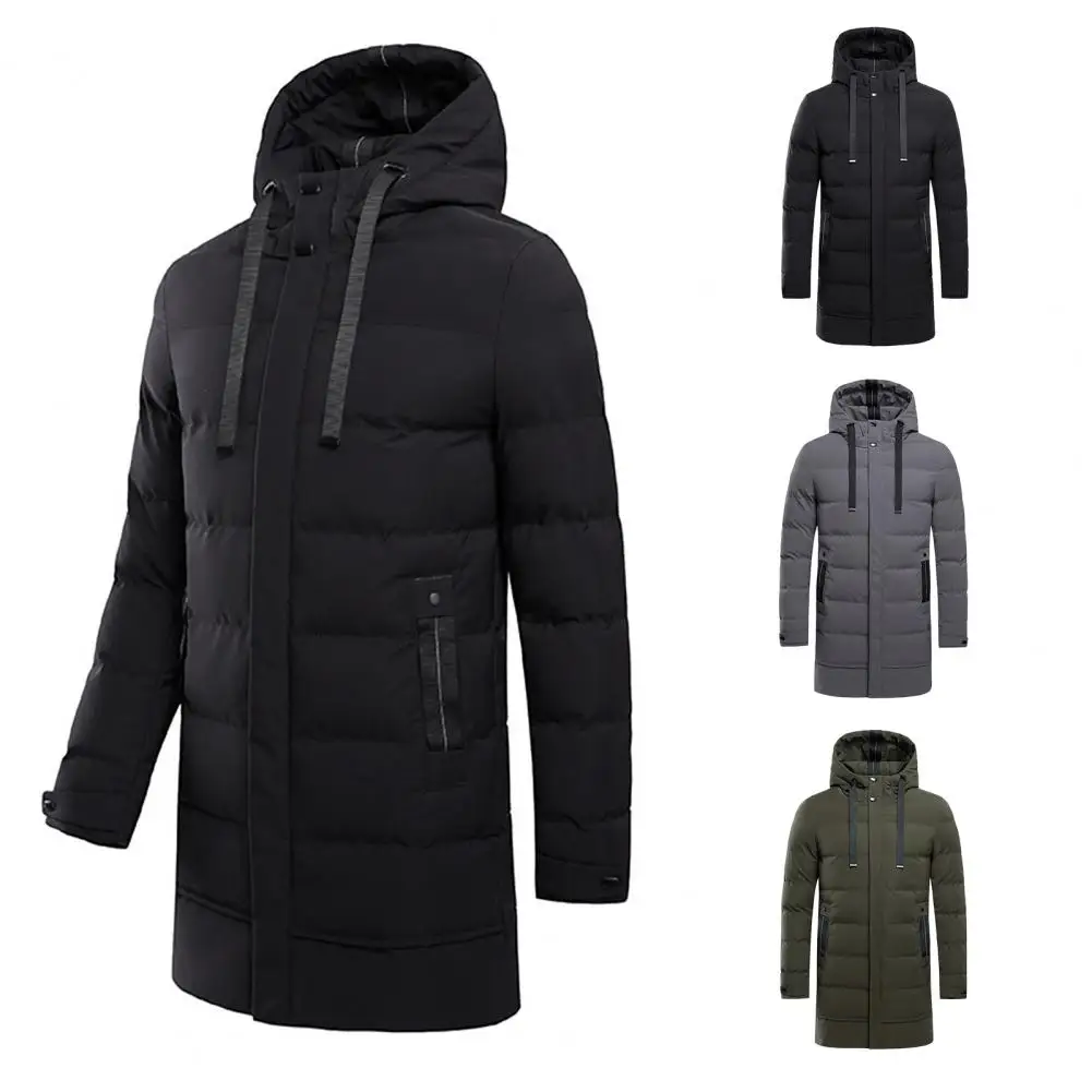 Men Jacket Solid Color Breathable Coldproof Windproof Zipper Coat   Men Windbreaker  for Daily Wear