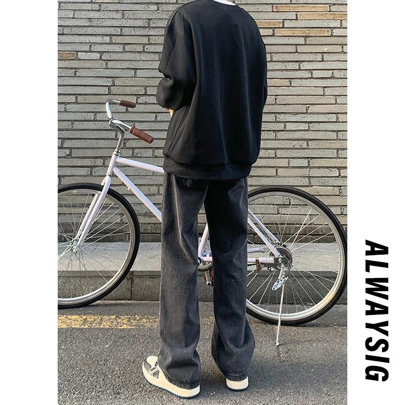 Blue Black Baggy Jeans Men Fashion Casual Vintage Jeans Men Japanese Streetwear Hip-hop Loose Straight Denim Pants Mens Trousers