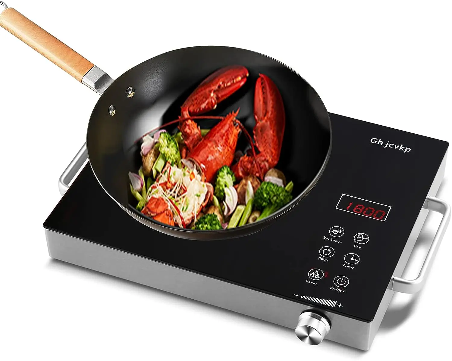 

Free shipping Ceramic Cooktop, 1800W Single Hot Plate for Cooking with 18 Power Levels, Infrared Countertop Burner with Sensor