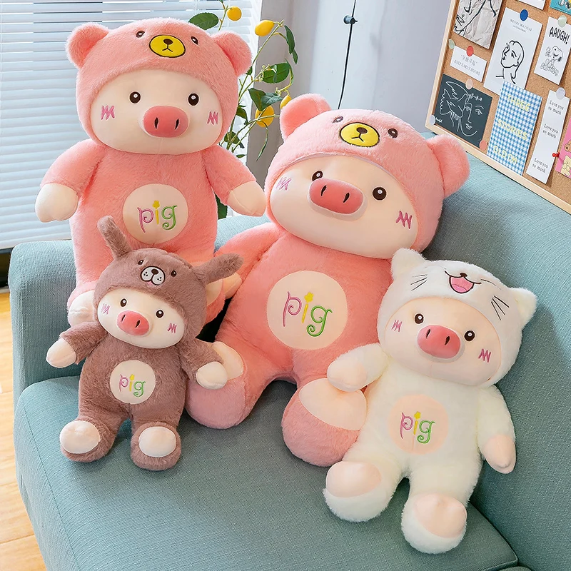 

Милая мягкая плюшевая игрушка-трансформер в свинью, 60 см, подушка для сна для офиса, домашняя Удобная подушка, детский Декор, рождественский ...
