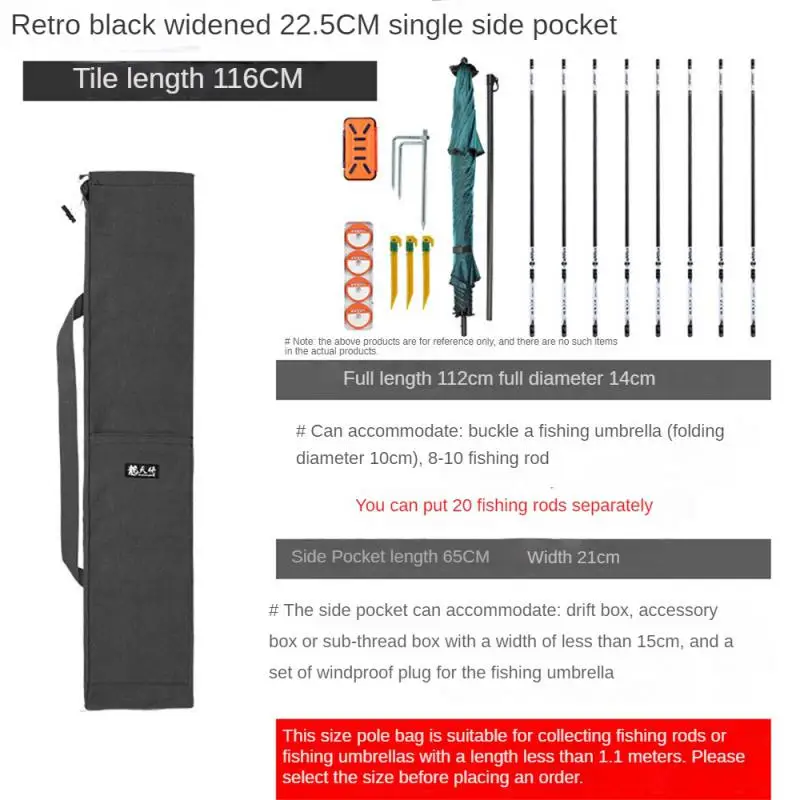 

78/98/116cm Waterproof Fishing Rod Bags Large Capacity Fishing Tackle Fish Pole Holder Storage Case for Fisherman