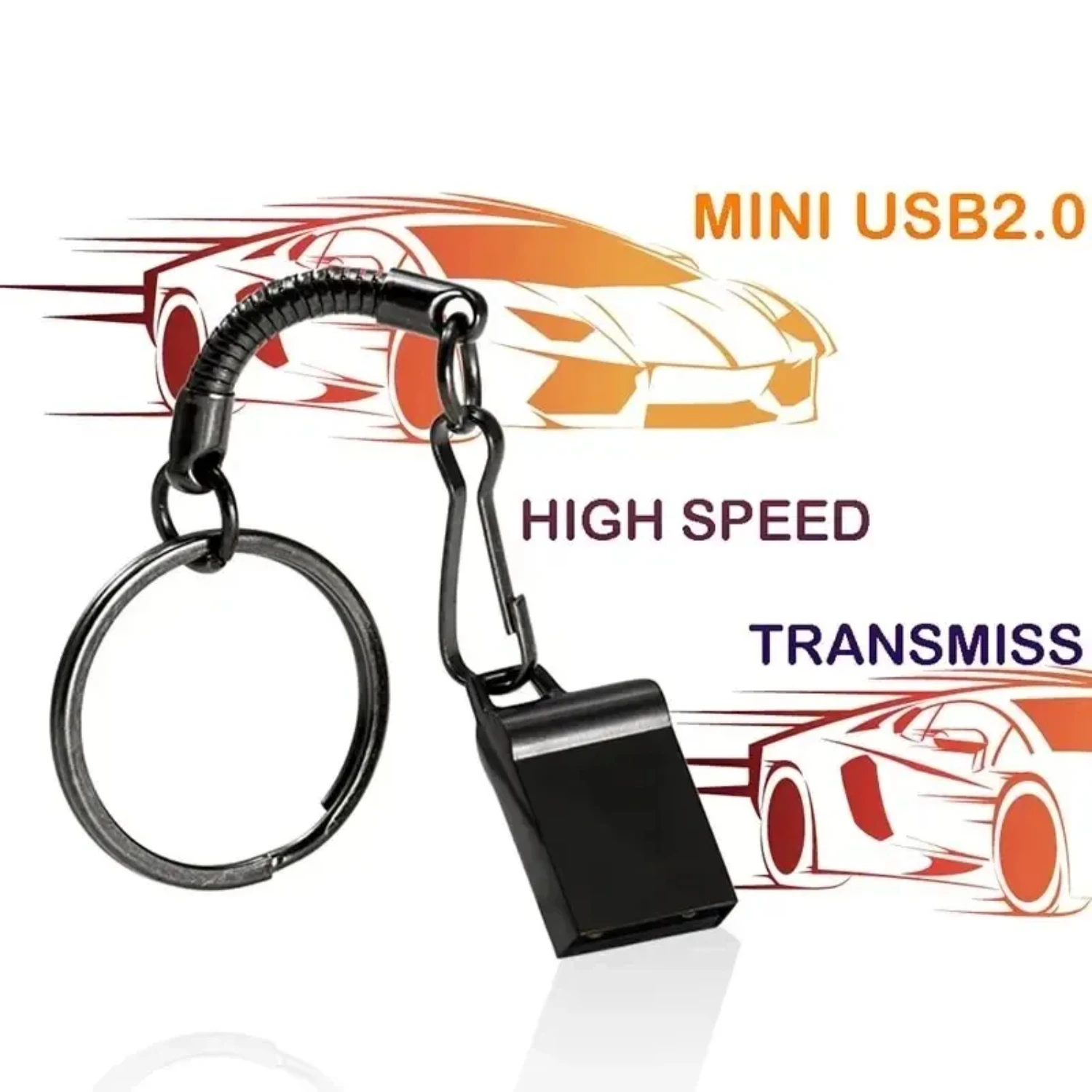 Креативная супер мини-черная металлическая USB-флеш-накопитель емкостью 64 ГБ с