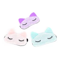 1pc cartoon relaxing cat design eyeshade sleeping mask black mask bandage on eyes for sleeping travel sleep eye cover