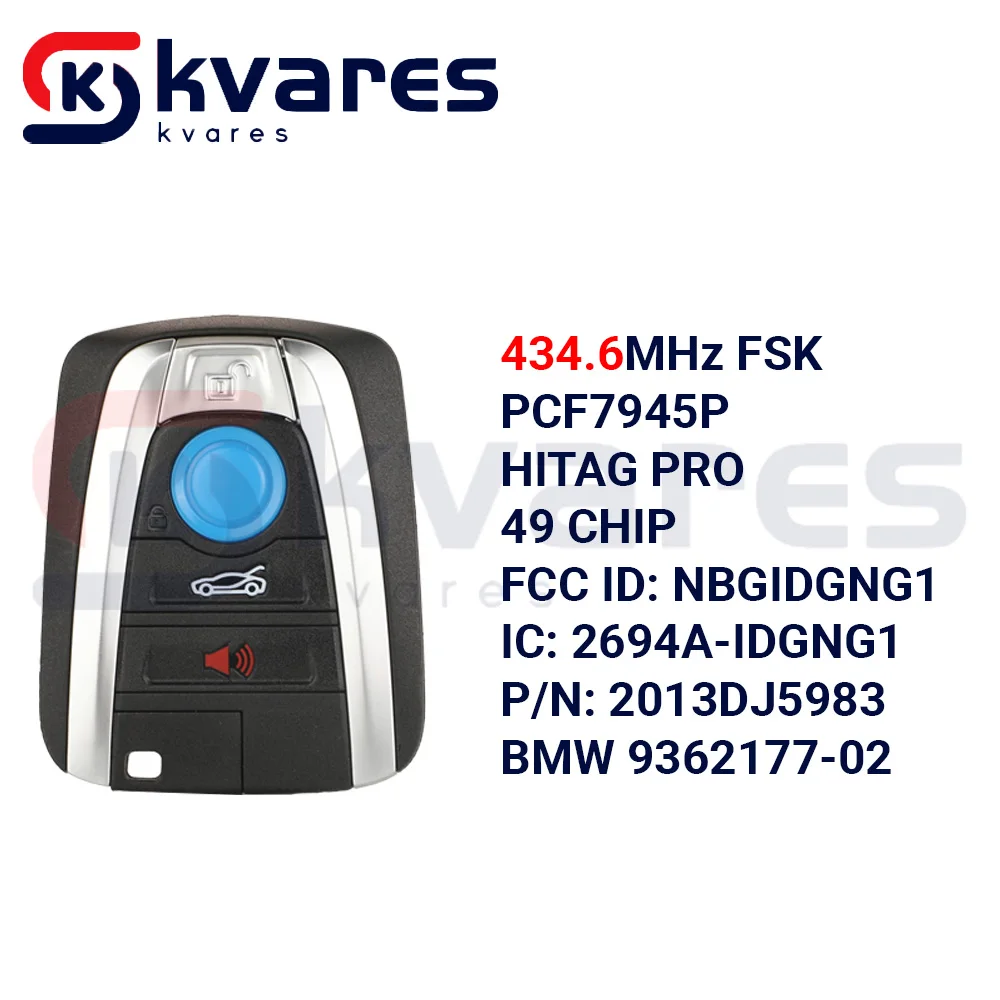 

CHWARES 315/433/868 3+1/4 кнопки Smart Remote Car Key Shell Fob Чехол для BMW I3 I8 2014 2015 2016 2017 2018 с необрезанным лезвием ключа