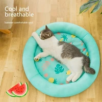 meows summer cooling pet mat ice cold silk breathable comfortable soft waterproof pad round mats for dogs cats sleeping