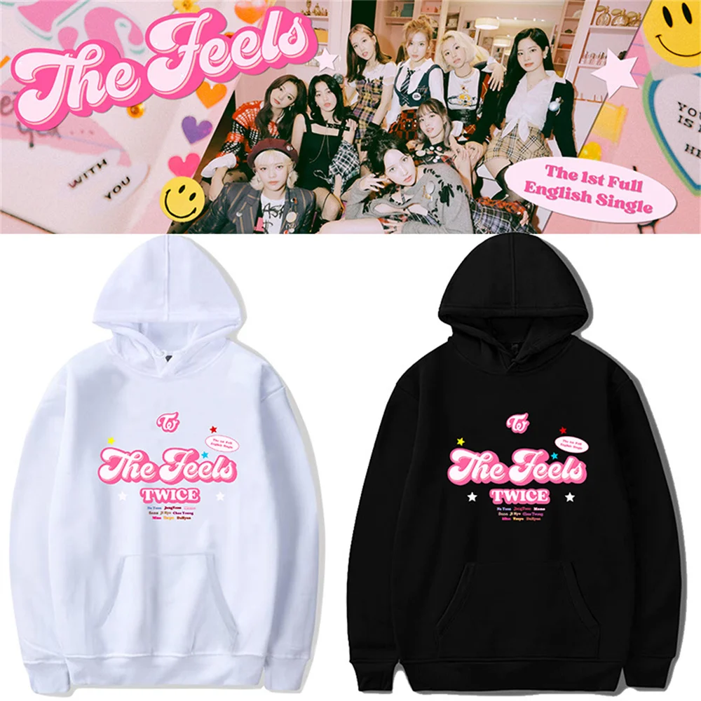 

Twice The Feels Hoodies Sweatshirt Women Korean Style Autumn Winter Pullovers Hooded Kpop Streetwear Fashion Twice Fans Hoodie